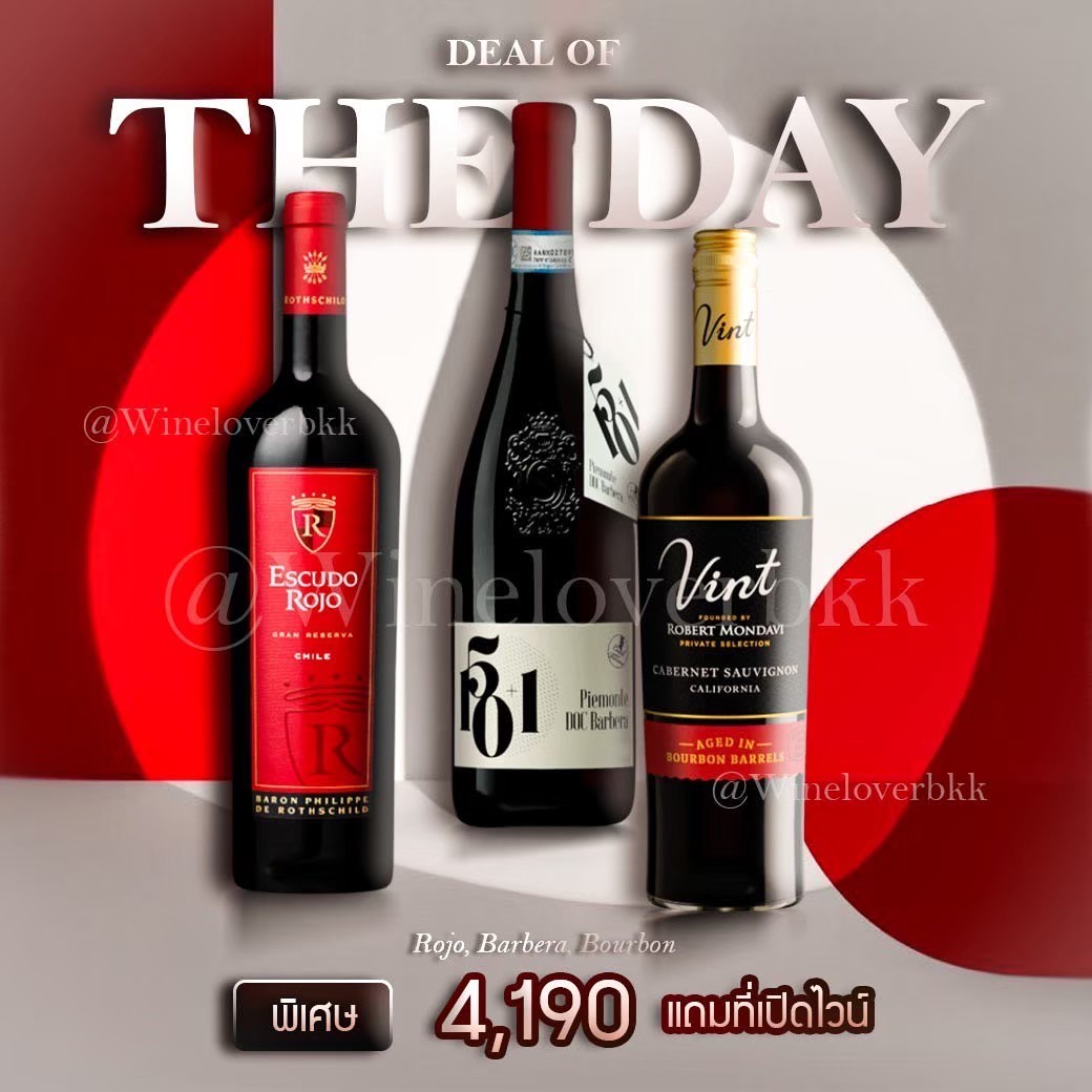 Deal of the Day Escudo Rojo + 501 Barbera + Vint Bourbon