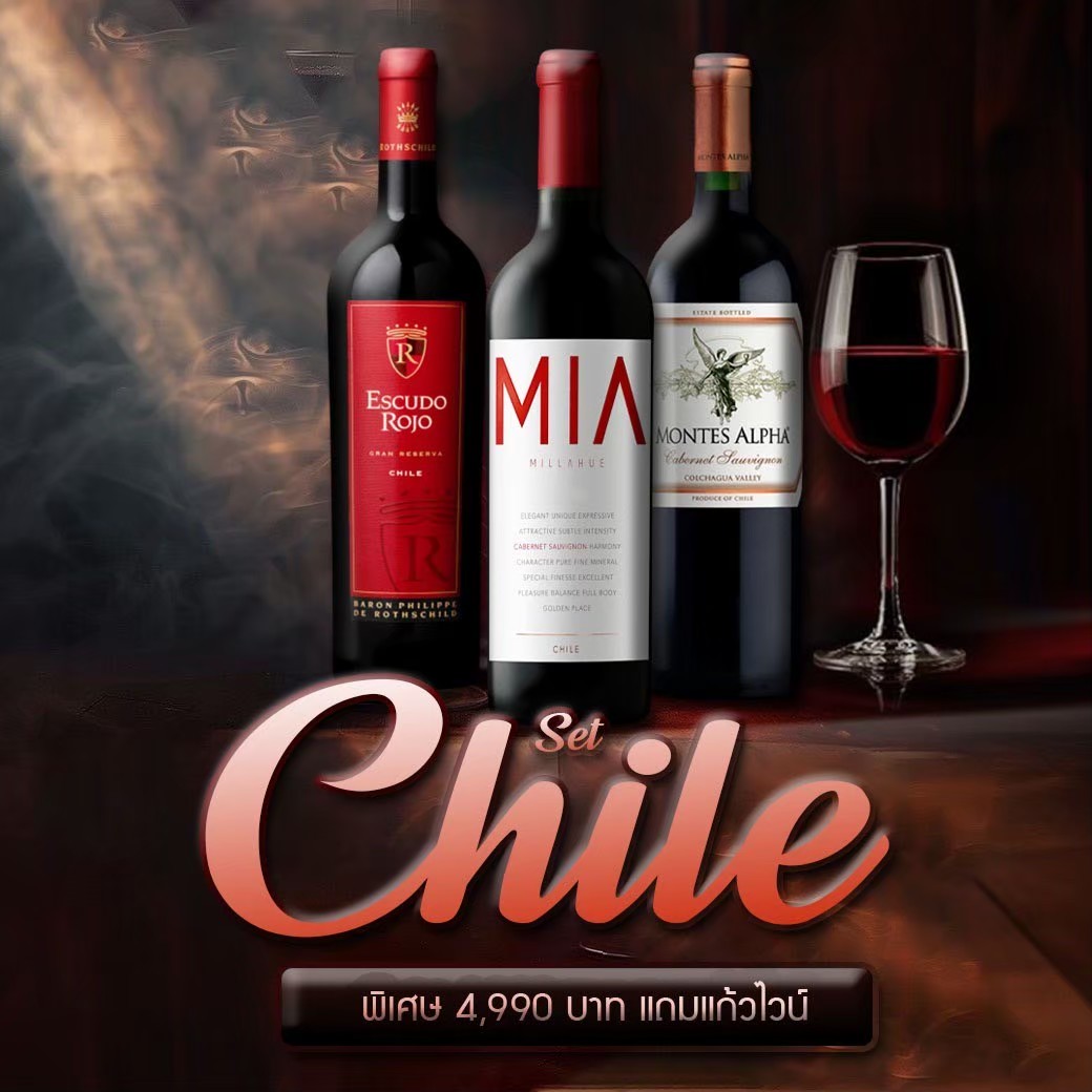 เซ็ตไวน์ชิลี Escudo Rojo + MIA Millahue + Montes Alpha
